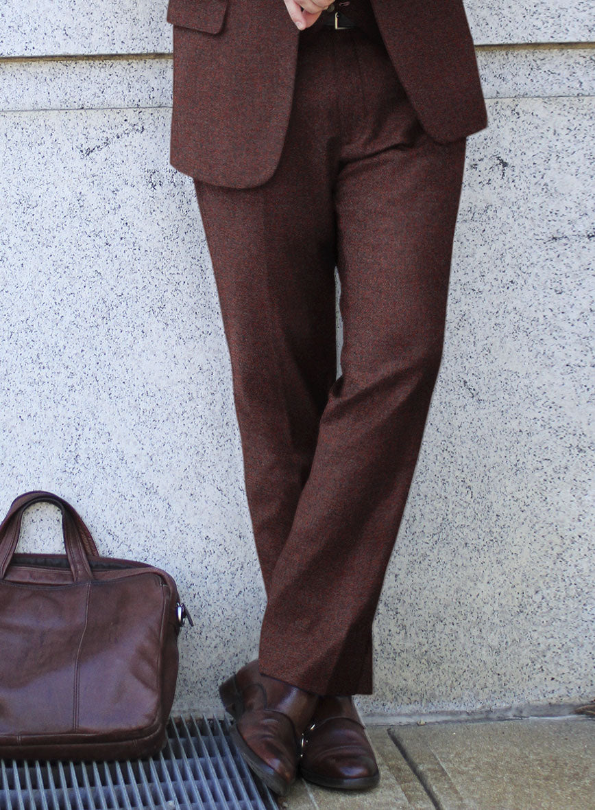 Italian Quelo Wine Twill Flannel Pants - StudioSuits