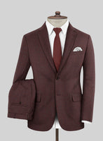 Italian Quelo Wine Twill Flannel Suit - StudioSuits