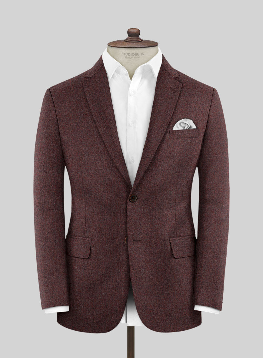 Italian Quelo Wine Twill Flannel Suit - StudioSuits