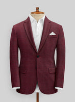 Italian Red Houndstooth Tweed Jacket - StudioSuits