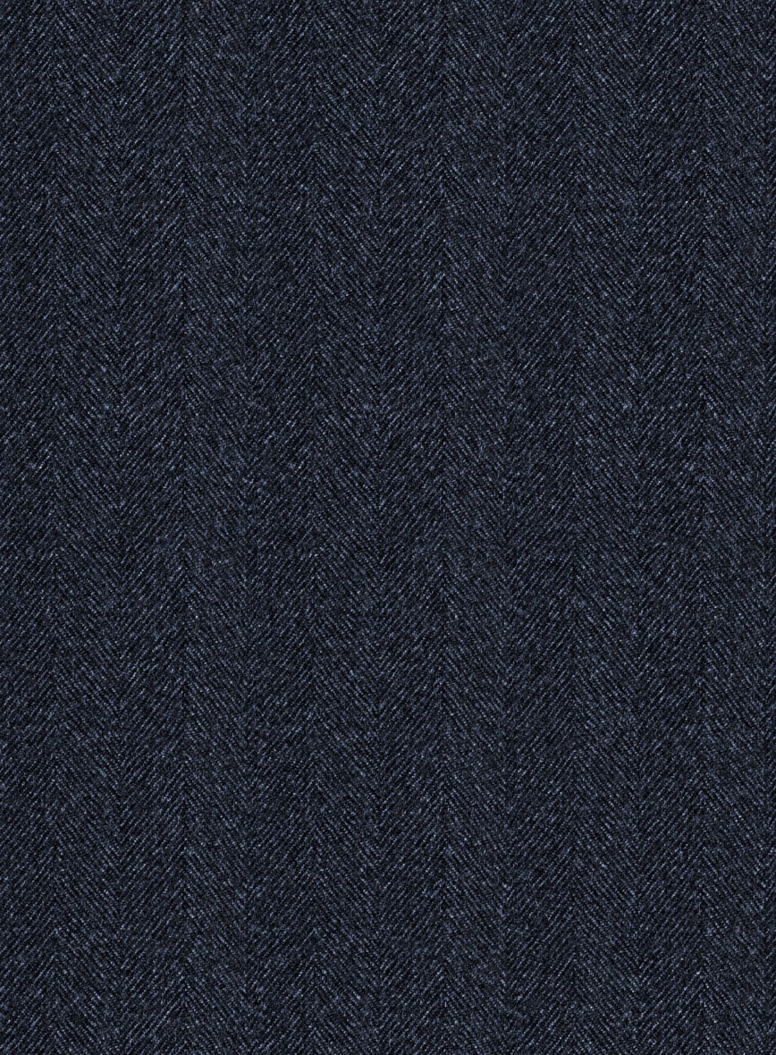 Italian Royal Blue Herringbone Flannel Jacket - StudioSuits