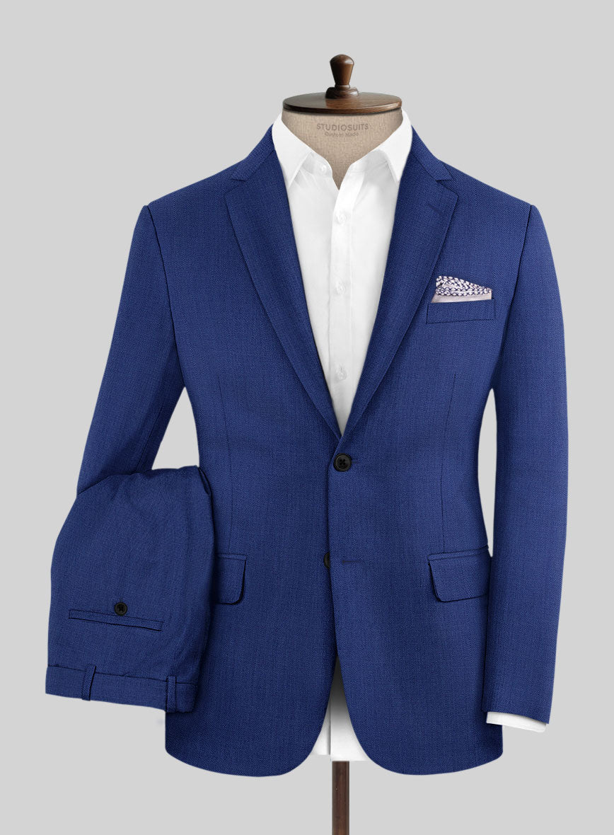 Italian Royal Blue Wool Suit - StudioSuits