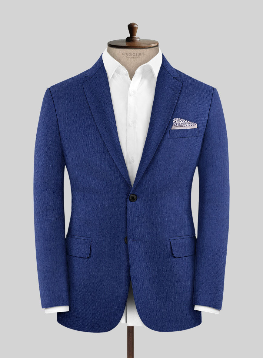 Italian Royal Blue Wool Suit - StudioSuits