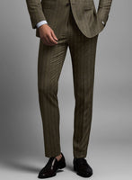 Italian Rust Herringbone Flannel Pants - StudioSuits
