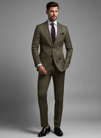 Italian Rust Herringbone Flannel Suit - StudioSuits