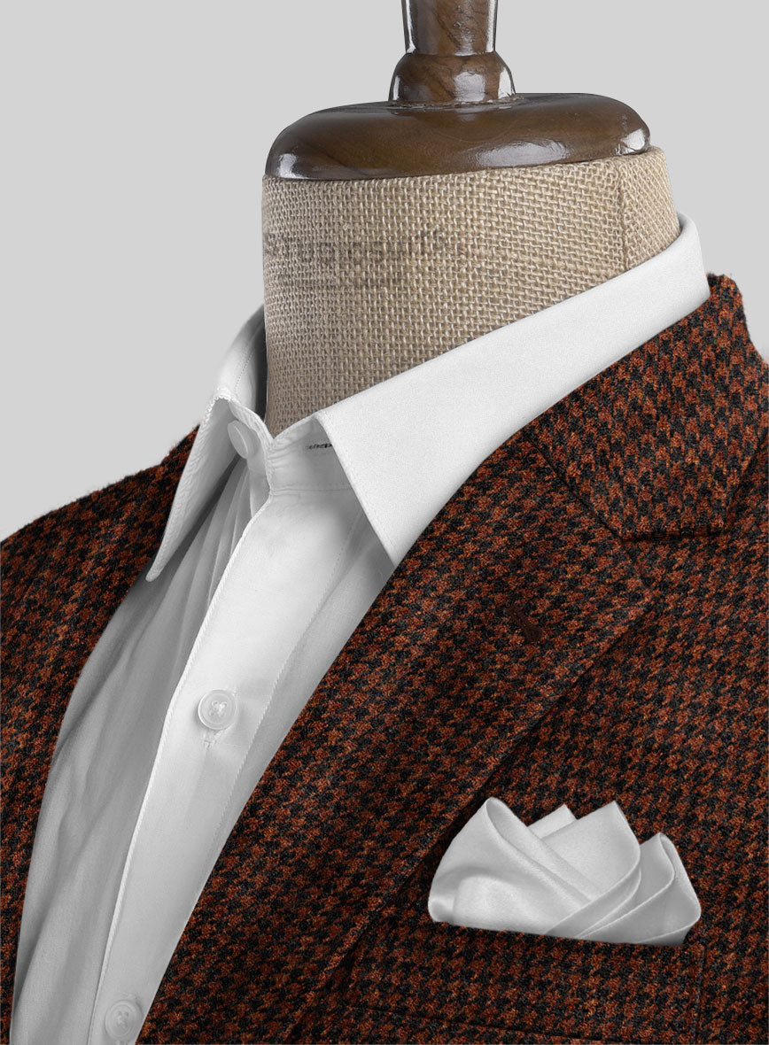 Italian Rust Houndstooth Tweed Jacket - StudioSuits