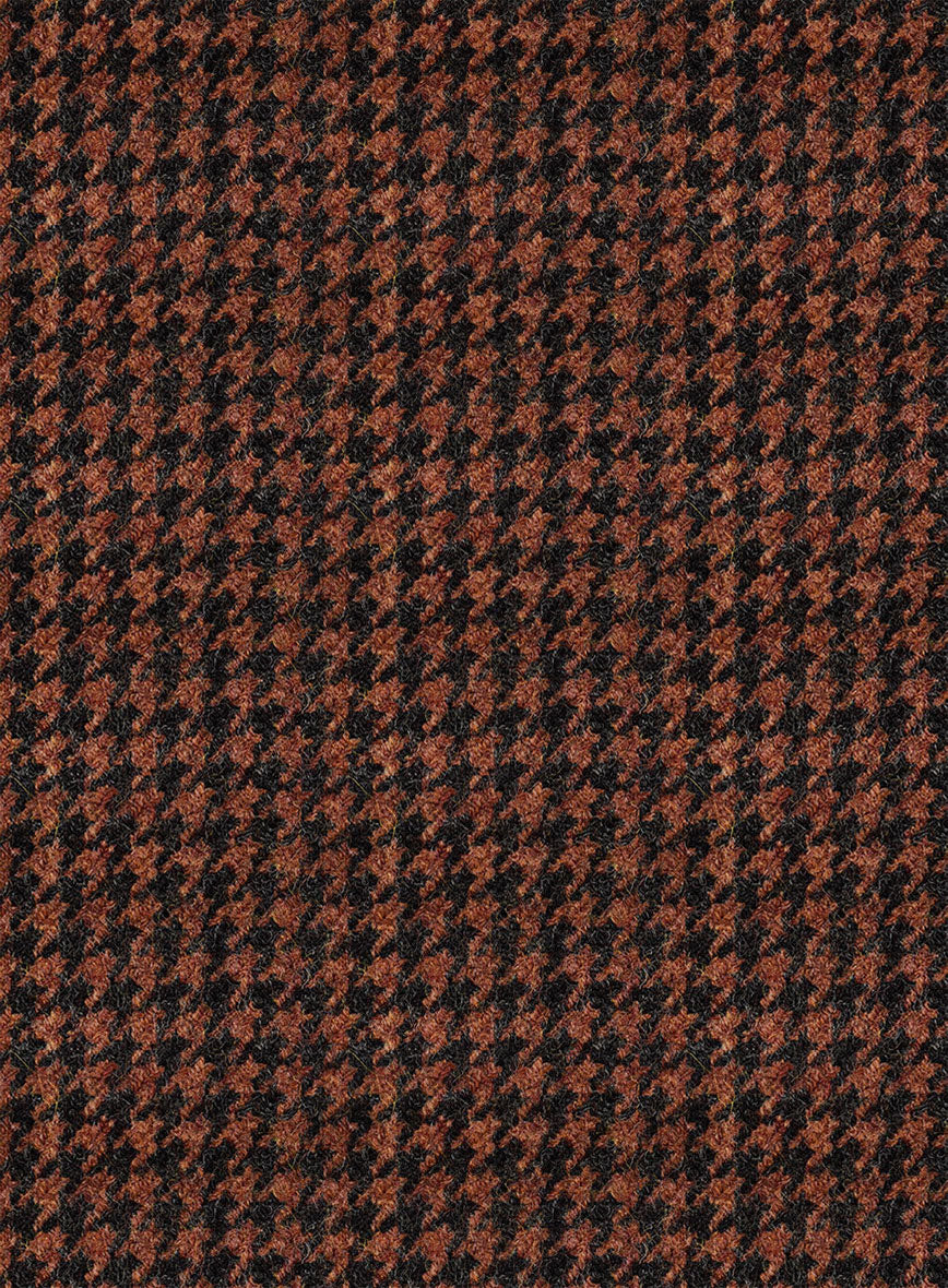 Italian Rust Houndstooth Tweed Pants - StudioSuits