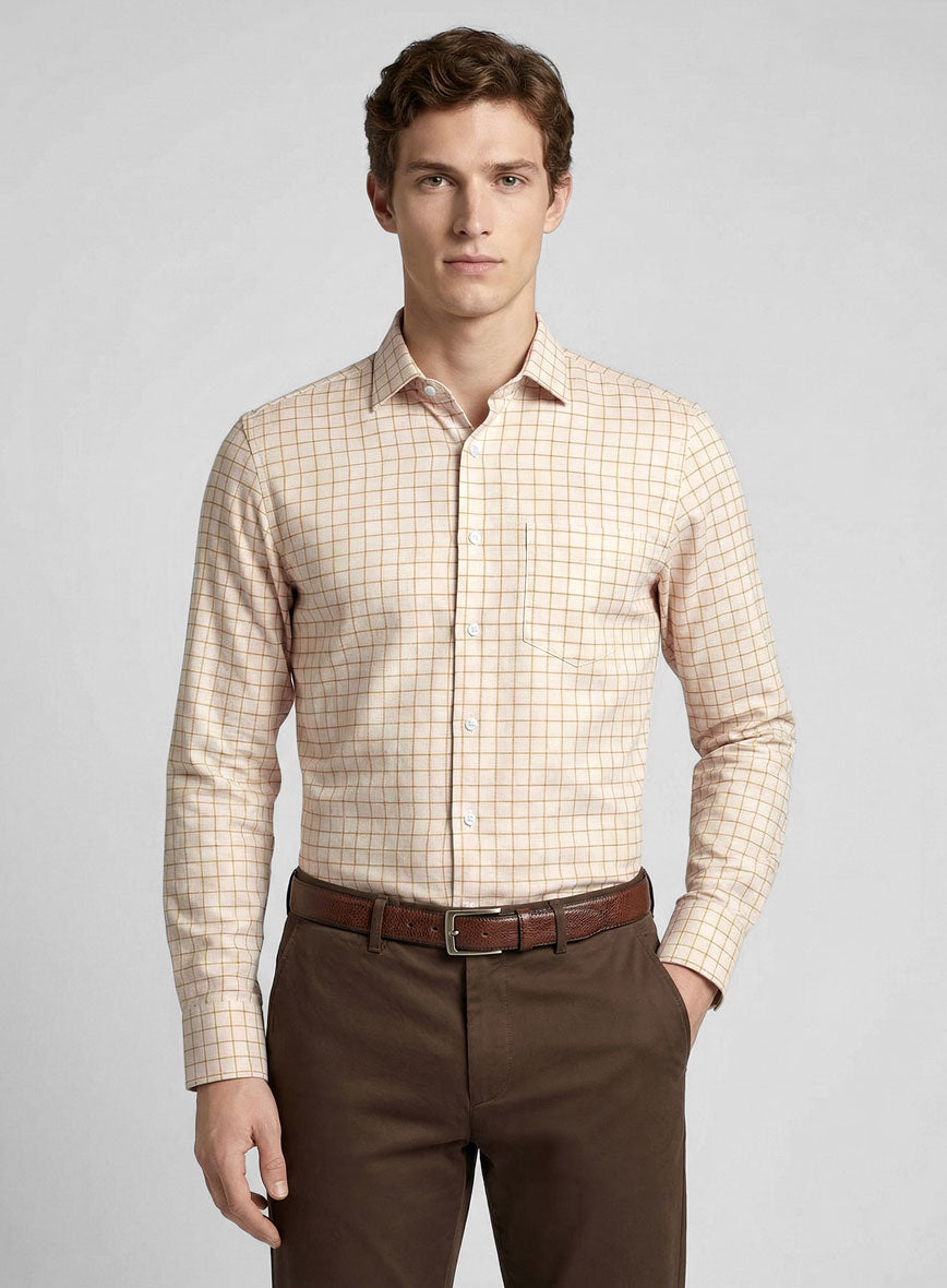 Italian Sabbia Grid Shirt - StudioSuits