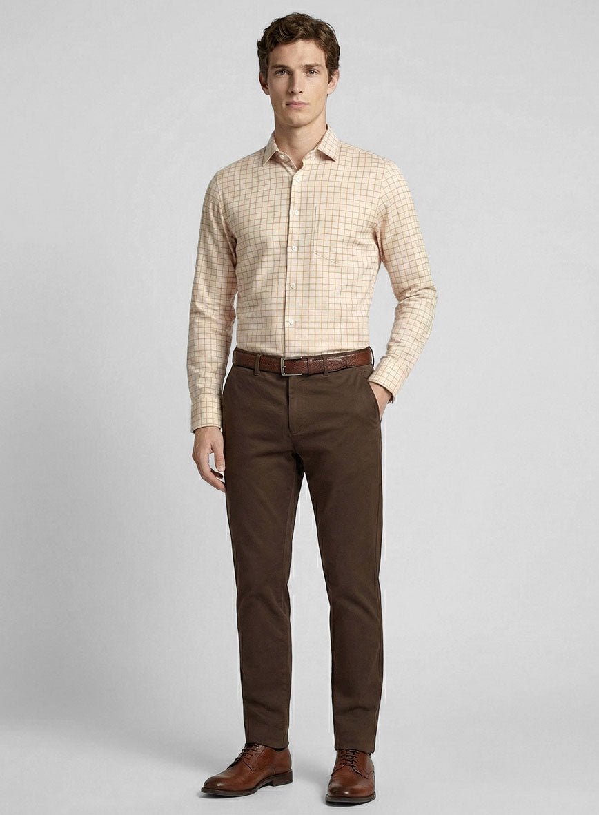 Italian Sabbia Grid Shirt - StudioSuits
