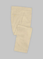 Italian Sand Beige Cotton Stretch Pants - StudioSuits