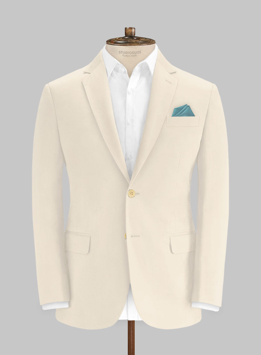 Italian Sandy Beach Cotton Stretch Jacket - StudioSuits