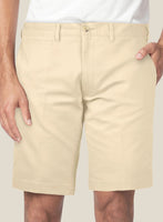 Italian Sandy Beach Cotton Stretch Shorts - StudioSuits