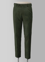 Italian Seaweed Green Tweed Pants - StudioSuits