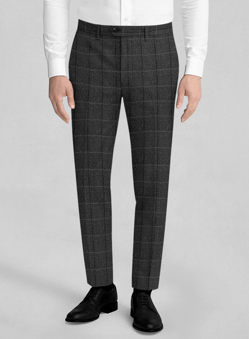 Italian Serto Checks Tweed Pants - StudioSuits
