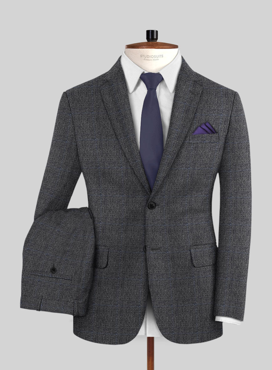 Italian Sift Gray Glen Flannel Suit - StudioSuits