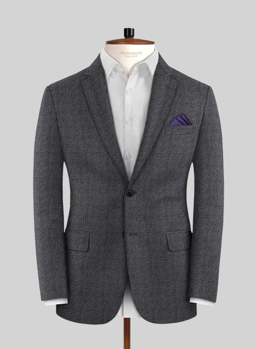 Italian Sift Gray Glen Flannel Suit - StudioSuits
