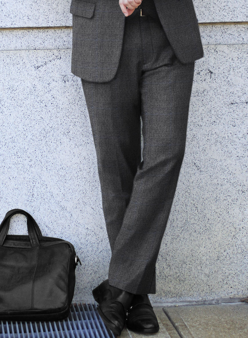 Italian Sift Gray Glen Flannel Suit - StudioSuits