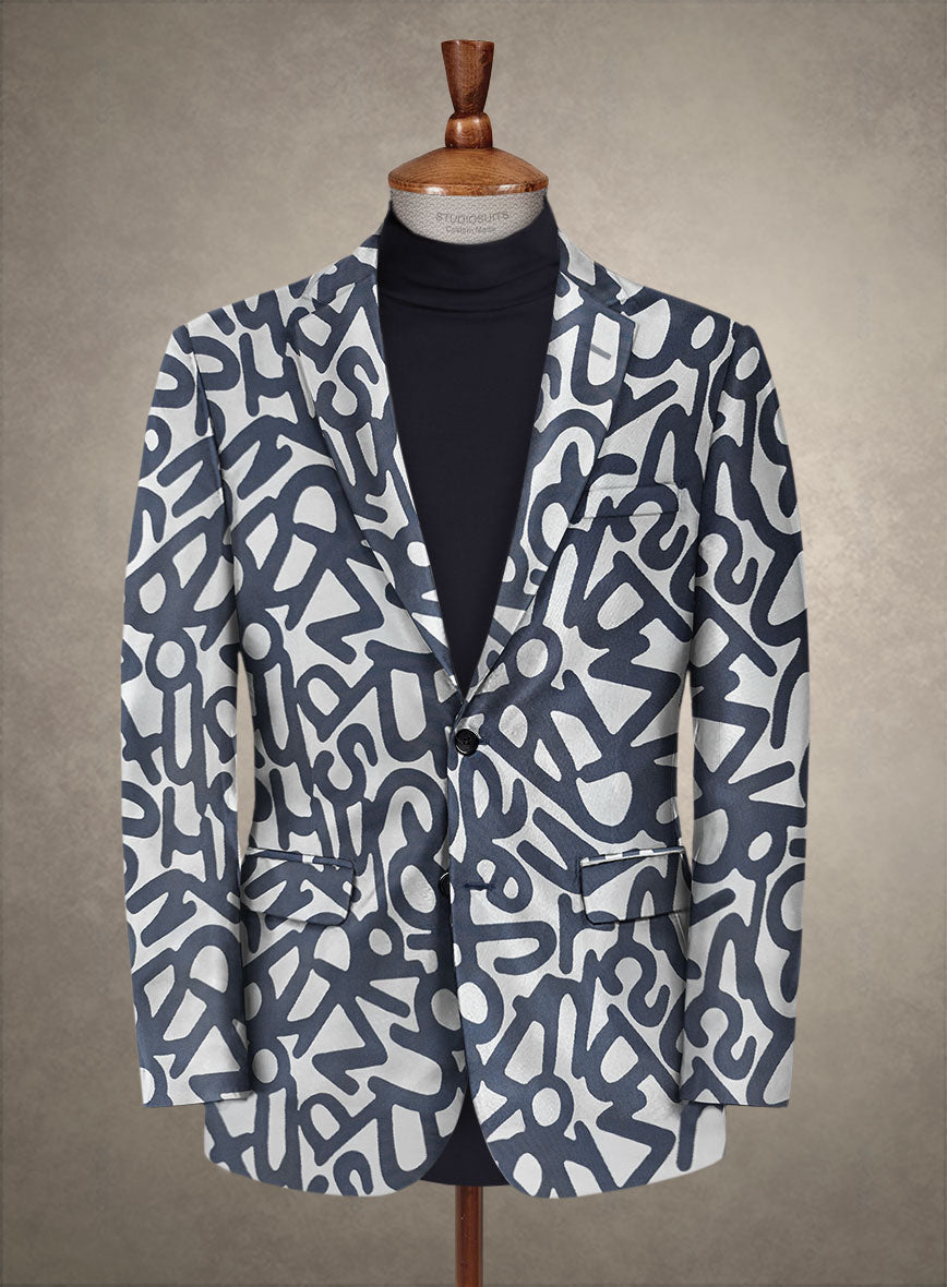 Italian Silk Alfabeto Jacket - StudioSuits
