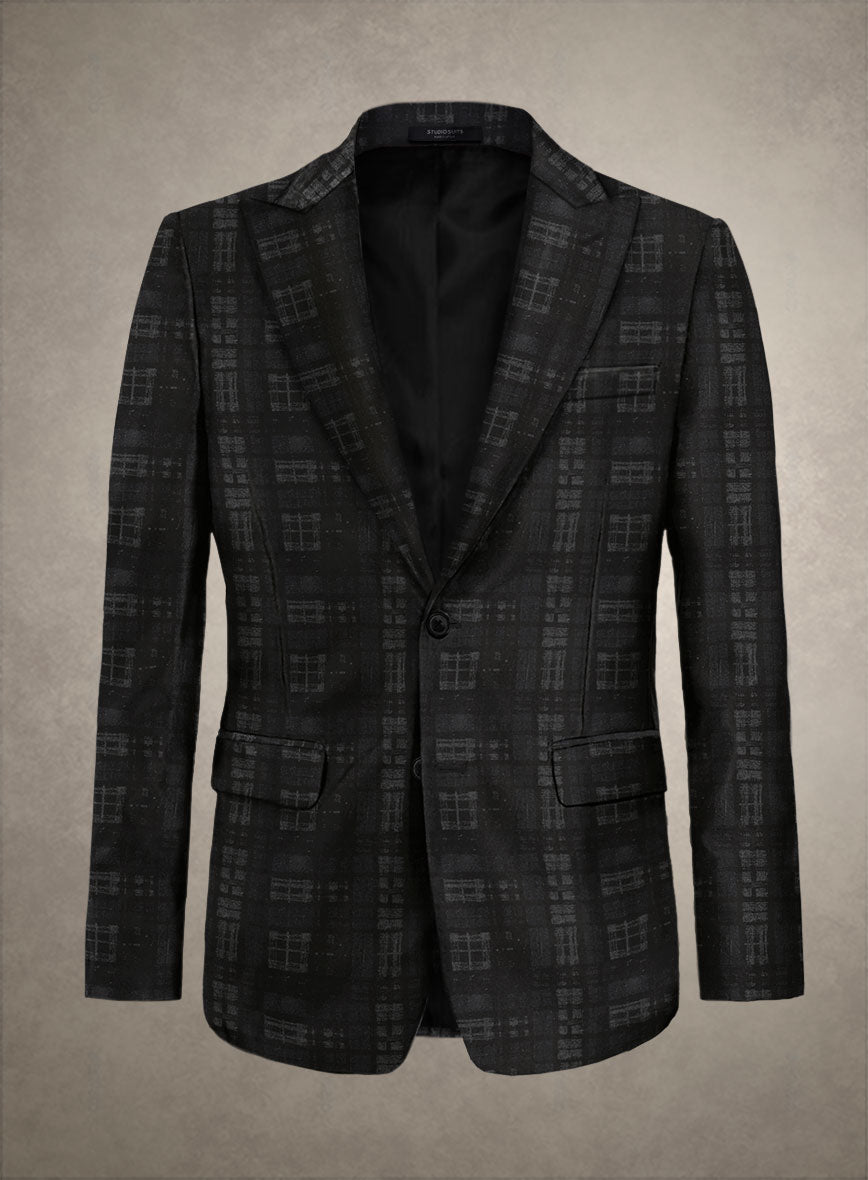Italian Silk Black Static Jacket - StudioSuits