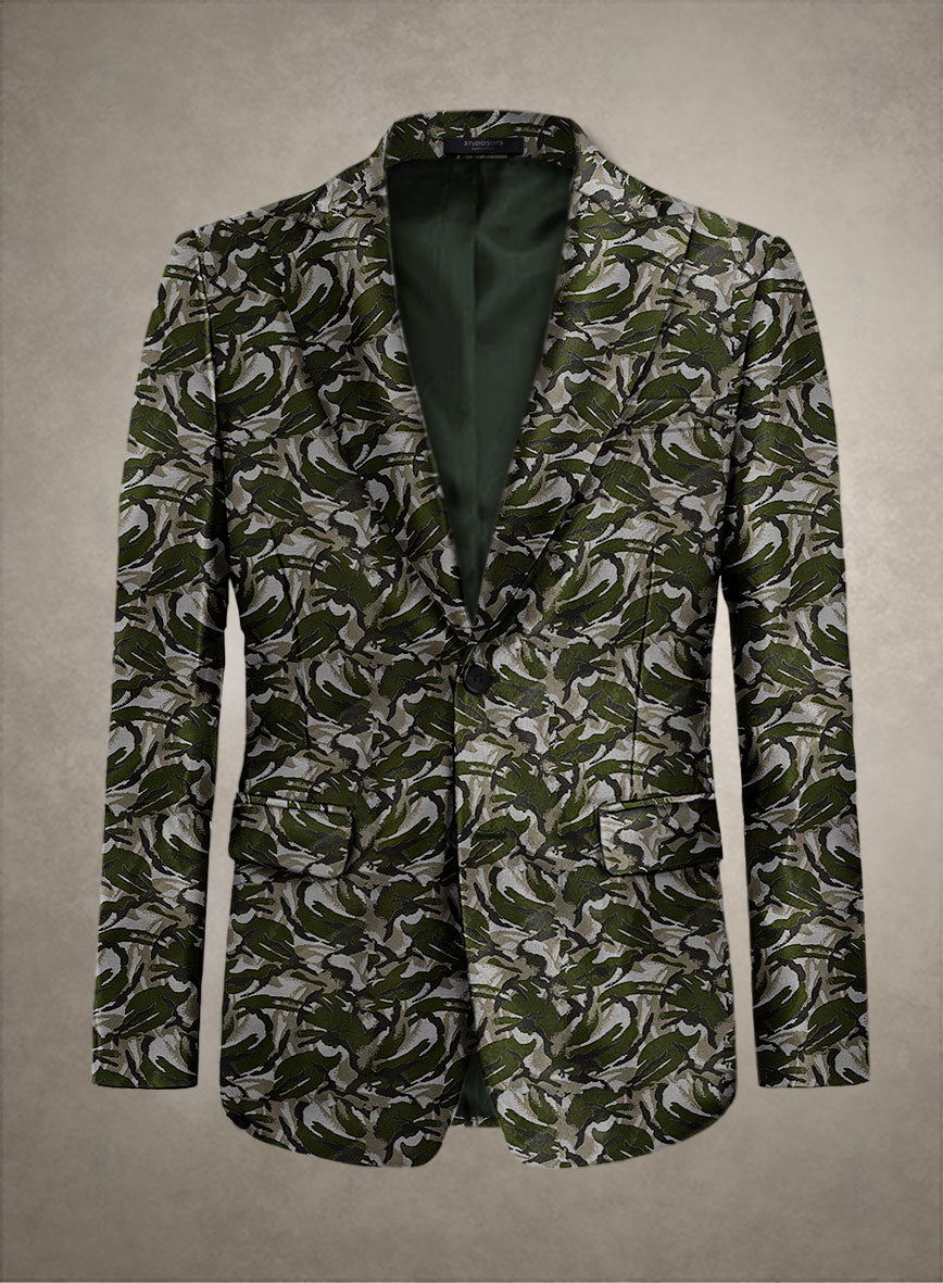 Italian Silk Camuflora Jacket - StudioSuits