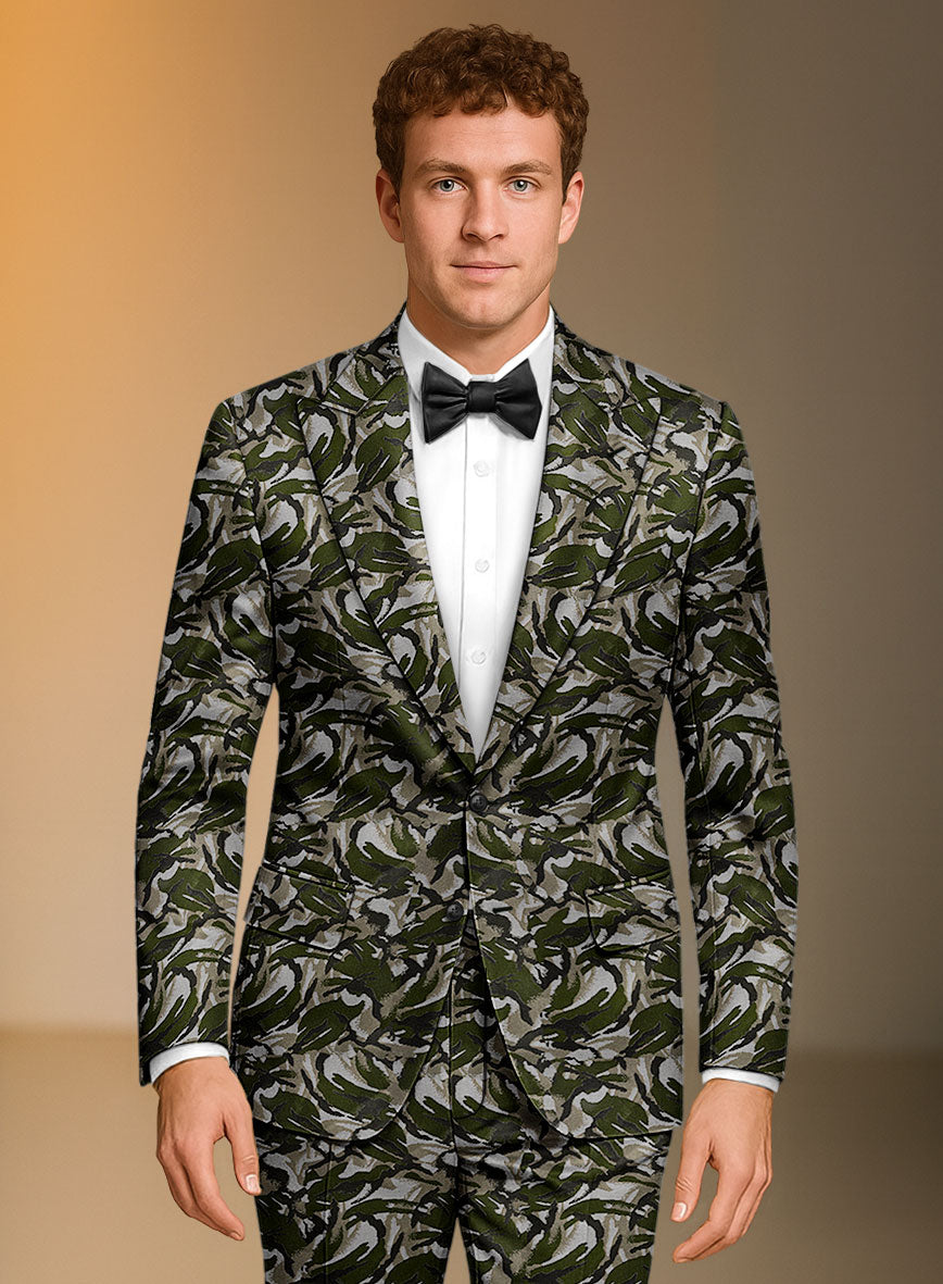 Italian Silk Camuflora Jacket - StudioSuits