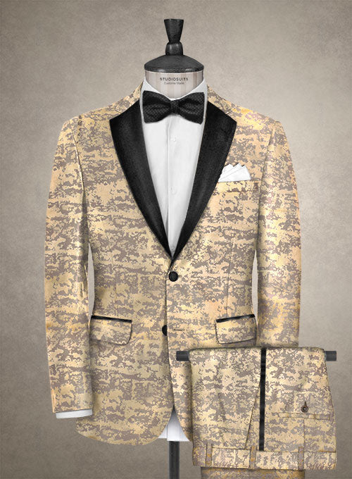 Italian Silk Golden Tuxedo Suit - StudioSuits