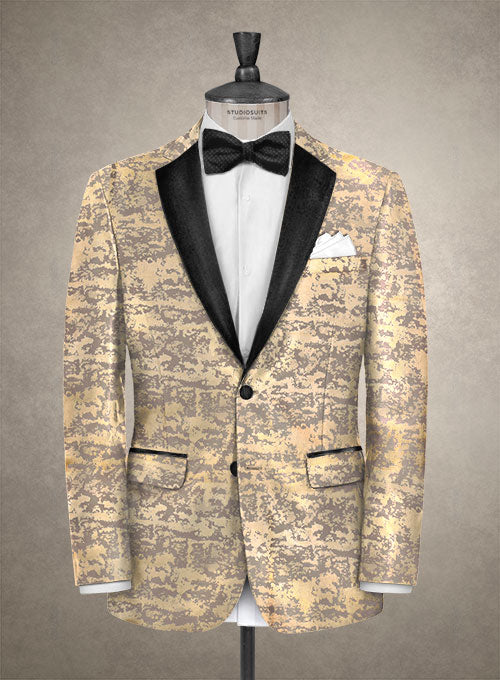 Italian Silk Golden Tuxedo Suit - StudioSuits