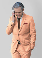 Italian Silk Orange Houndstooth Jacket - StudioSuits