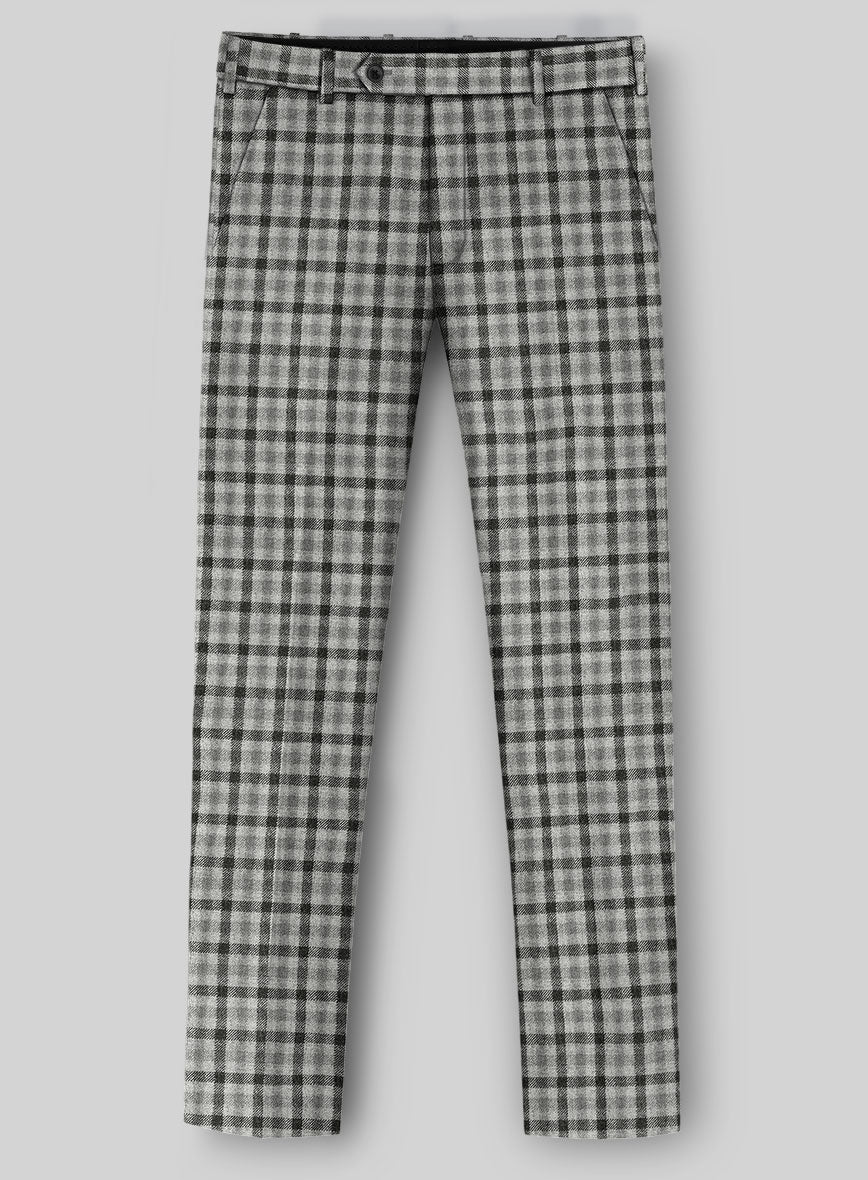 Italian Silverthorn Check Tweed Pants - StudioSuits