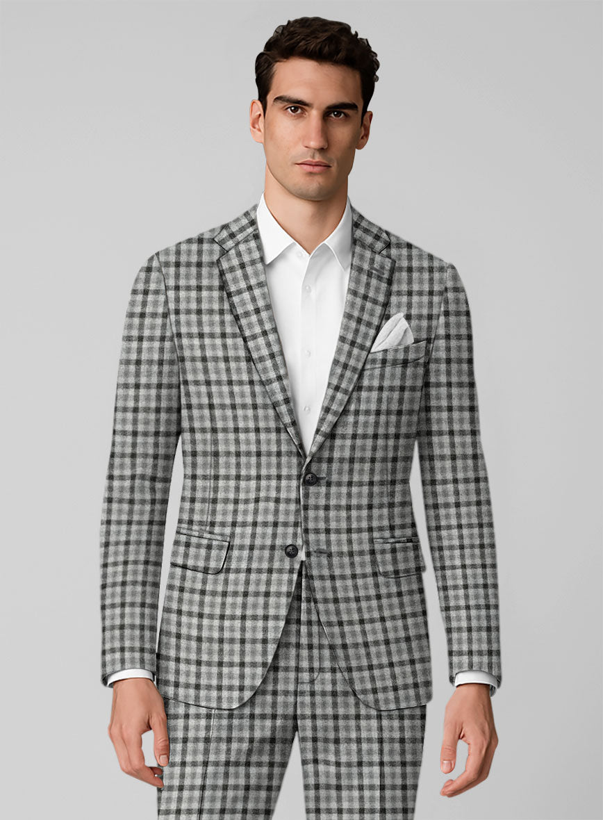 Italian Silverthorn Check Tweed Jacket - StudioSuits
