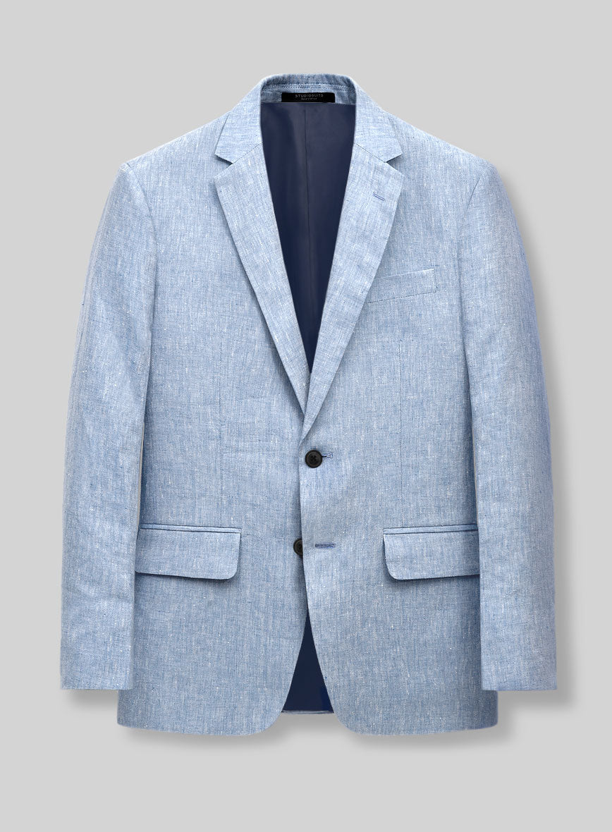 Italian Sky Blue Linen Jacket - StudioSuits