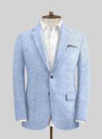 Italian Sky Blue Linen Jacket - StudioSuits
