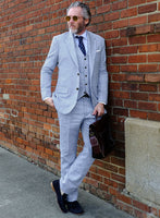 Italian Sky Blue Linen Suit - StudioSuits