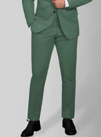 Italian Spring Green Cotton Stretch Pants - StudioSuits