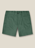 Italian Spring Green Cotton Stretch Shorts - StudioSuits