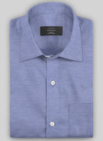 Italian Steel Blue Stretch Cotton Shirt - StudioSuits