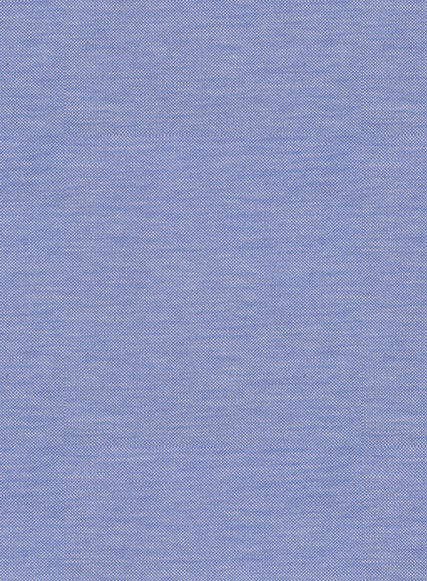 Italian Steel Blue Stretch Cotton Shirt - StudioSuits