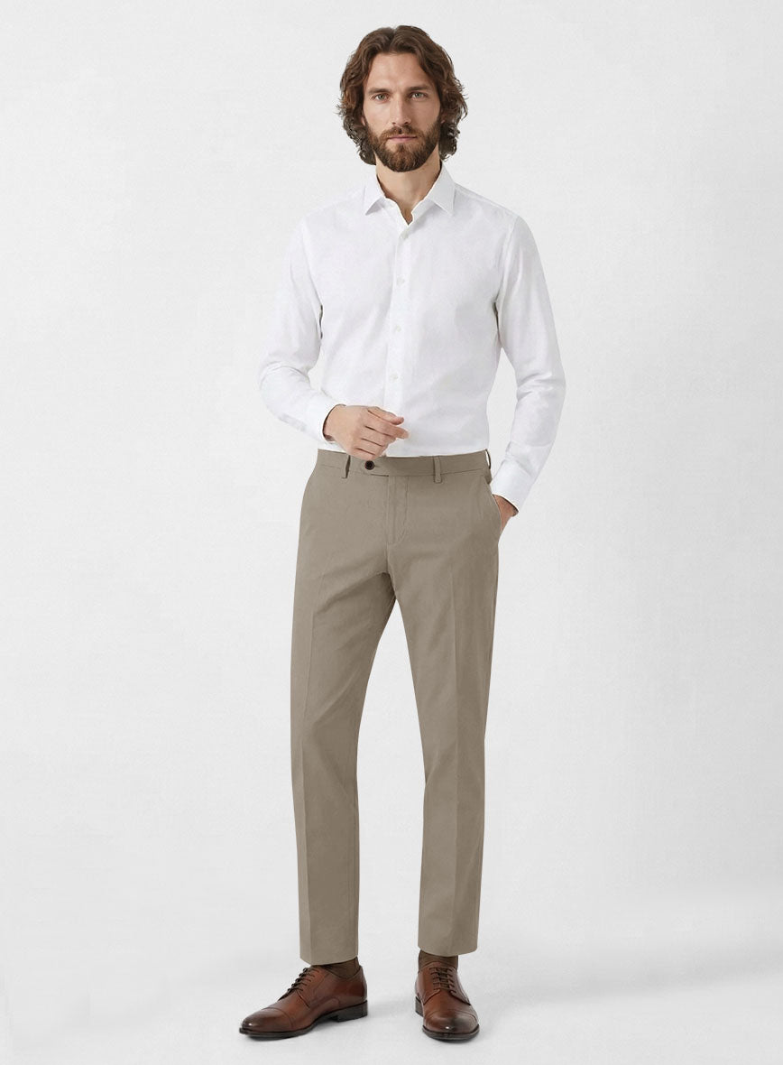 Italian Stone Khaki Cotton Stretch Suit - StudioSuits
