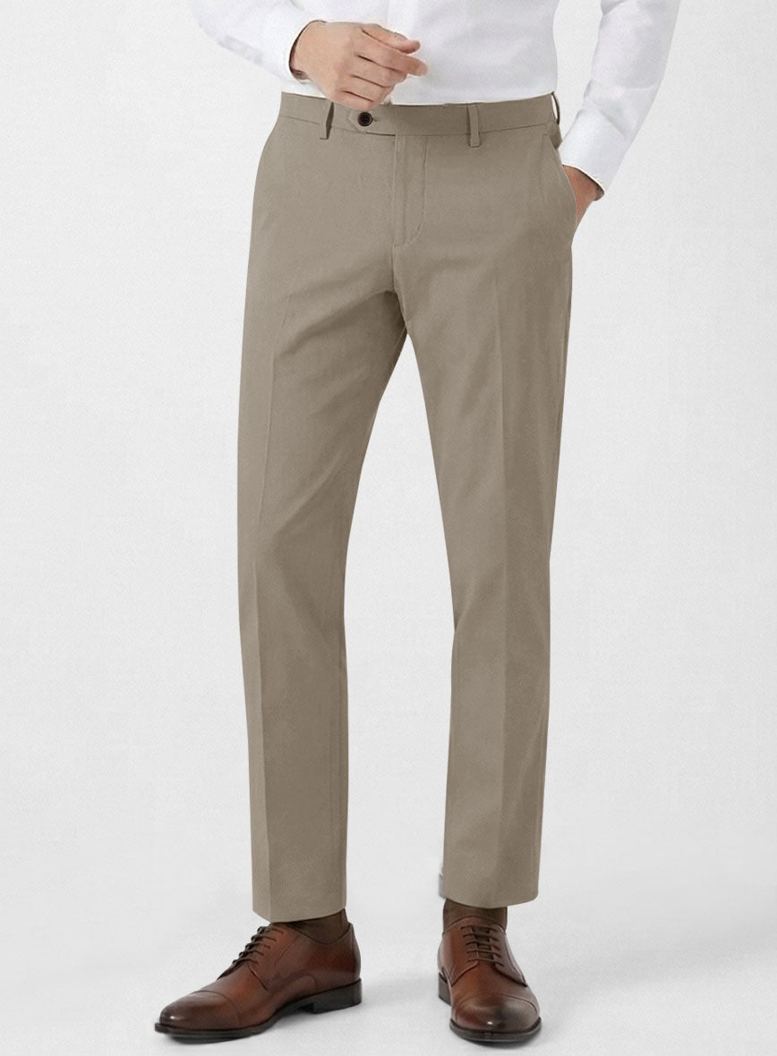 Italian Stone Khaki Cotton Stretch Suit - StudioSuits