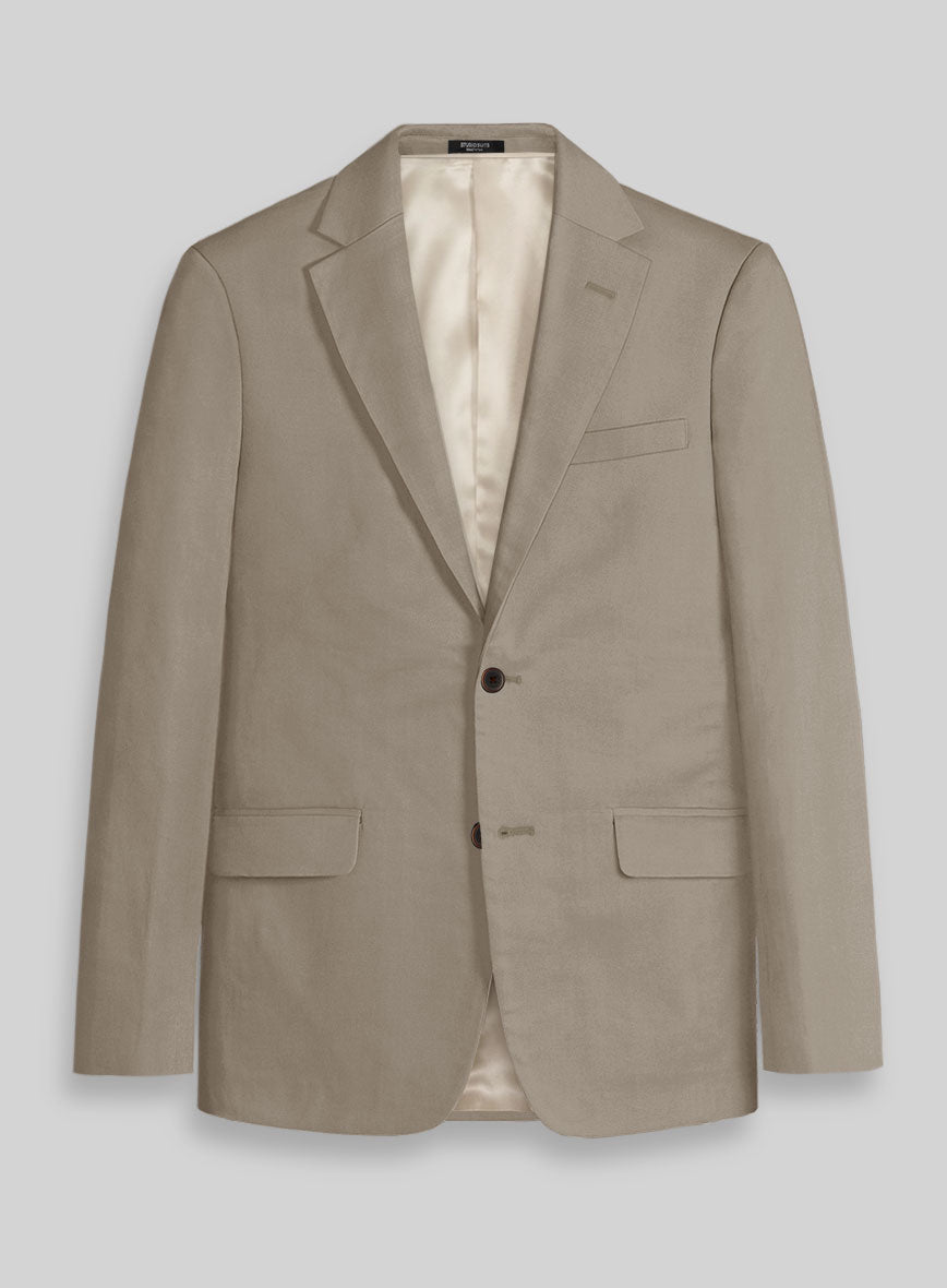 Italian Stone Khaki Cotton Stretch Suit - StudioSuits