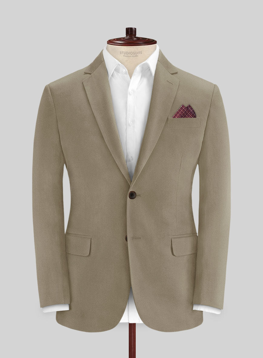 Italian Stone Khaki Cotton Stretch Suit – StudioSuits