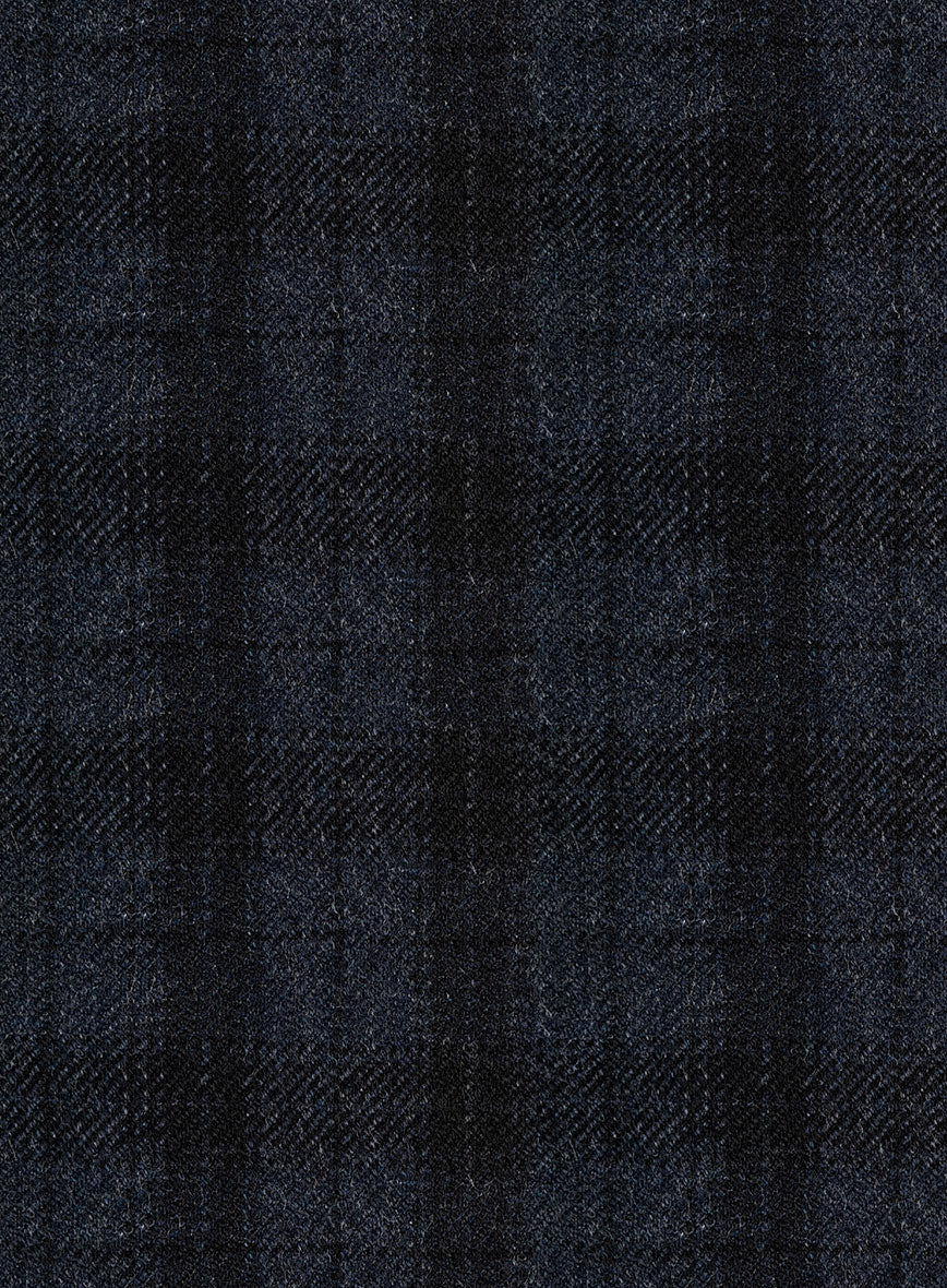 Italian Storm Navy Check Tweed Jacket - StudioSuits