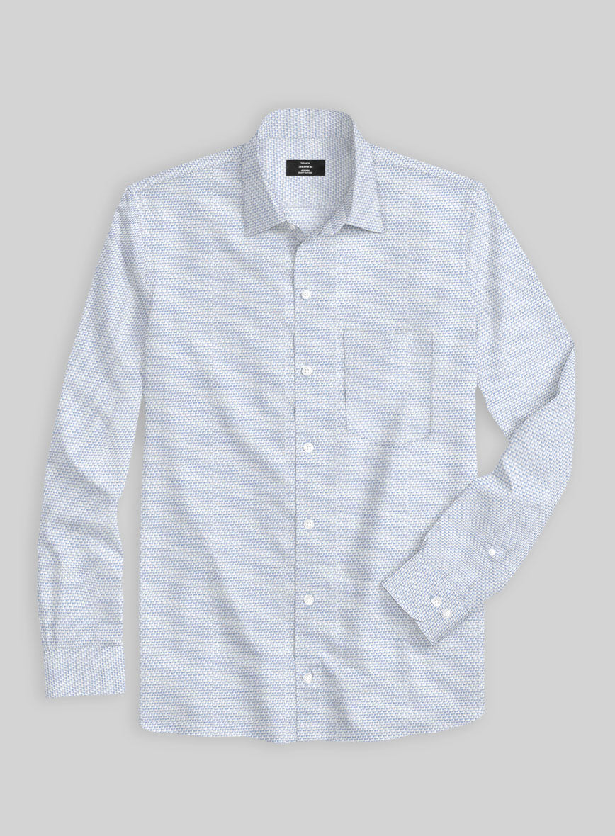 Italian Stretch Blue Fret Shirt - StudioSuits