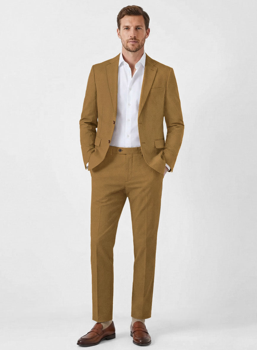 Italian Tan Cotton Stretch Suit - StudioSuits