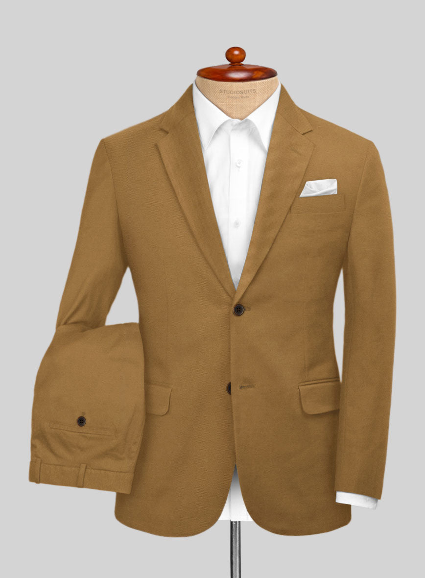 Italian Tan Cotton Stretch Suit - StudioSuits