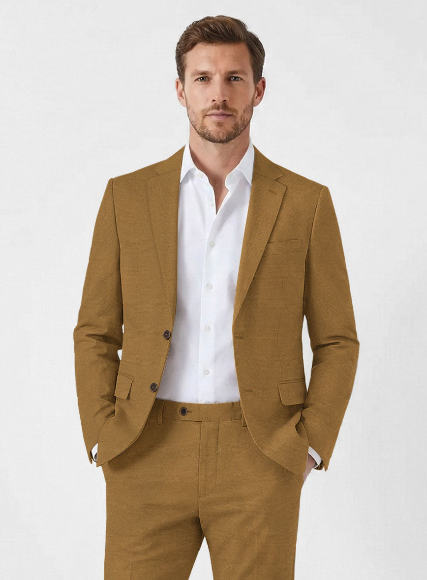 Italian Tan Cotton Stretch Suit - StudioSuits