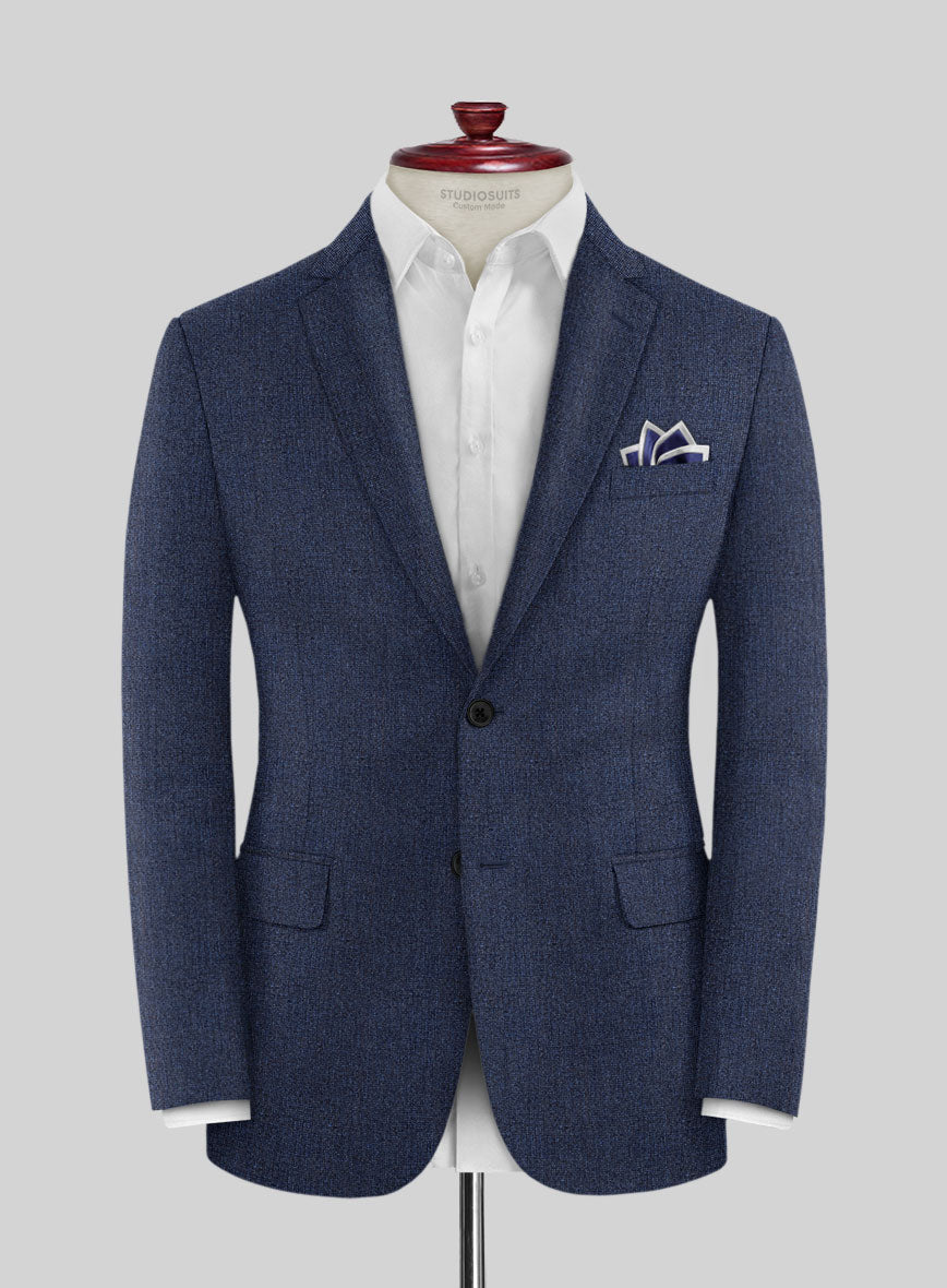 Italian Tavi Blue Nailhead Flannel Jacket - StudioSuits