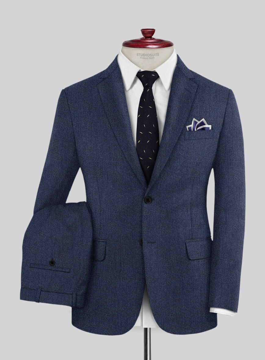 Italian Tavi Blue Nailhead Flannel Suit - StudioSuits