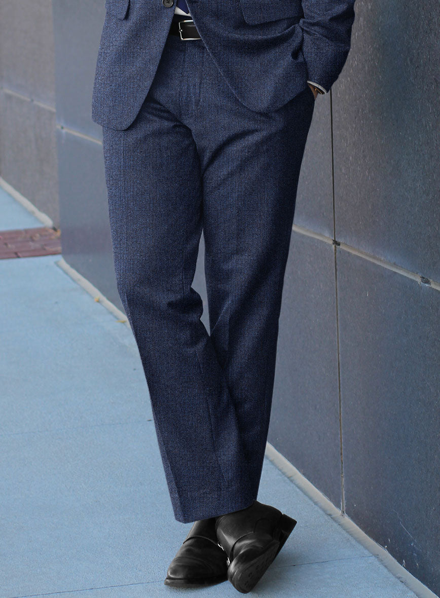 Italian Tavi Blue Nailhead Flannel Suit - StudioSuits
