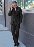 Italian Tavi Dark Gray Nailhead Flannel Suit - StudioSuits